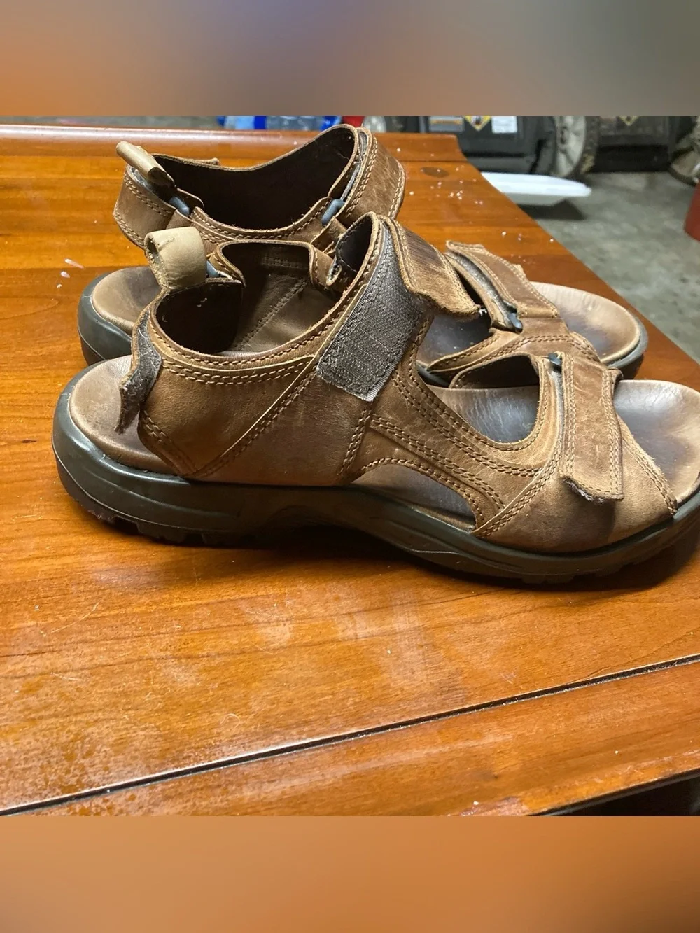 ECCO MENS BROWN LEATHER SANDALS SIZE 11 Off Road Outdoor Shoes